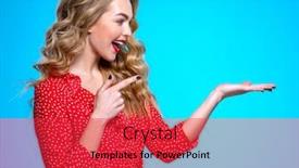  Presentation with beautiful young girl red - Slide deck enhanced with young-blonde-woman-with-positive background and a red colored foreground