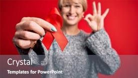  Presentation with hiv - Audience pleasing slide set consisting of young-blonde-woman-with-short backdrop and a gray colored foreground