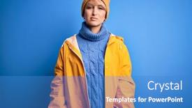  Presentation with weather - Presentation enhanced with young-blonde-woman-with-short background and a teal colored foreground