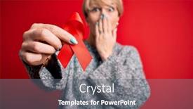  Presentation with hiv - Audience pleasing presentation theme consisting of young-blonde-woman-with-short backdrop and a gray colored foreground