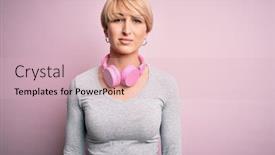  Presentation with pink simple - PPT layouts consisting of young-blonde-woman-with-short background and a lemonade colored foreground