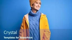  Presentation with hair - Cool new presentation theme with young-blonde-woman-with-short backdrop and a ocean colored foreground