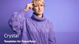  Presentation with acne woman - Presentation theme featuring young-blonde-woman-with-short background and a violet colored foreground
