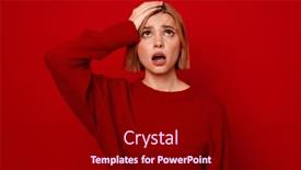  Presentation with upwards - Presentation theme consisting of young-blonde-woman-with-short background and a crimson colored foreground