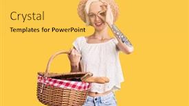  Presentation with tattoo - Amazing slide set having young-blonde-woman-with-tattoo backdrop and a yellow colored foreground