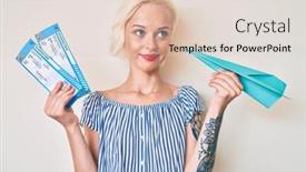  Presentation with tattoo - PPT layouts enhanced with young-blonde-woman-with-tattoo background and a lemonade colored foreground