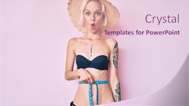  Presentation with tape measure - Amazing slide deck having young-blonde-woman-with-tattoo backdrop and a lemonade colored foreground