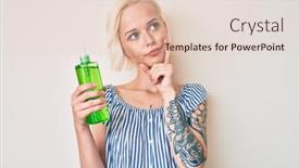  Presentation with aloe vera - Theme featuring young-blonde-woman-with-tattoo background and a lemonade colored foreground