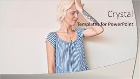  Presentation with tattoo - Beautiful presentation design featuring young-blonde-woman-with-tattoo backdrop and a lemonade colored foreground