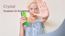  Presentation with aloe vera - Presentation design having young-blonde-woman-with-tattoo background and a lemonade colored foreground