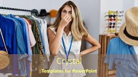  Presentation with bad breath - Slide set having young-blonde-woman-working background and a tawny brown colored foreground