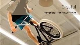  Presentation with bmx - Audience pleasing theme consisting of young-bmx-rider-doing-extreme backdrop and a coral colored foreground