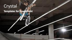  Presentation with bmx - PPT layouts featuring young-bmx-rider-doing-extreme background and a tawny brown colored foreground
