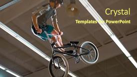  Presentation with bmx - Slide deck having young-bmx-rider-doing-extreme background and a tawny brown colored foreground