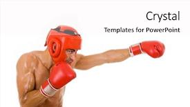  Presentation with fight two boxer boxing - Cool new presentation with young boxer fighter with boxing backdrop and a white colored foreground