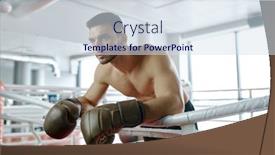  Presentation with fight - Presentation theme consisting of young-boxer-waiting-for-fight background and a sky blue colored foreground