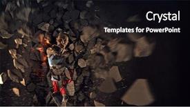  Presentation with boxer - Colorful slide deck enhanced with young boxer woman mixed media backdrop and a black colored foreground