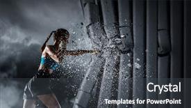  Presentation with boxer - Audience pleasing slides consisting of young boxer woman mixed media backdrop and a dark gray colored foreground