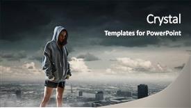  Presentation with boxer - Cool new theme with young boxer woman outdoor mixed media mixed media backdrop and a wine colored foreground