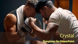  Presentation with sports coach - Slides enhanced with young-boxing-player-with-coach background and a  colored foreground