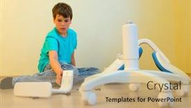  Presentation with apartment - Audience pleasing presentation design consisting of young-boy-assemble-parsed-chair backdrop and a coral colored foreground