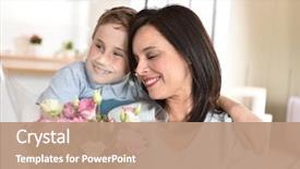  Presentation with mothers day floral - Presentation theme with young boy celebrating mother's day background and a coral colored foreground