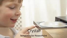  Presentation with finger - Colorful theme enhanced with young boy closing dvd player backdrop and a  colored foreground
