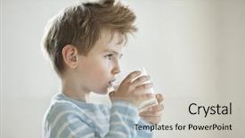  Presentation with milk - Presentation having young boy drinking milk background and a light gray colored foreground