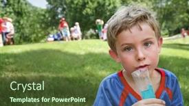  Presentation with freezer - Slides having young-boy-eating-a-freezer background and a tawny brown colored foreground