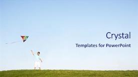  Presentation with kite - Amazing PPT theme having young boy flying kite backdrop and a  colored foreground