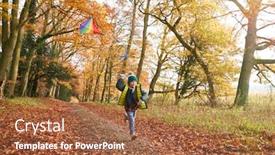  Presentation with fun - Amazing presentation theme having young-boy-having-fun-running backdrop and a red colored foreground