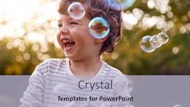  Presentation with fun - Amazing presentation theme having young-boy-having-fun backdrop and a light blue colored foreground