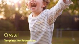  Presentation with fun - Presentation theme with young-boy-having-fun background and a tawny brown colored foreground