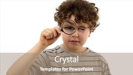  Presentation with magnifying glass - Cool new PPT layouts with young boy holding magnifying glass backdrop and a  colored foreground
