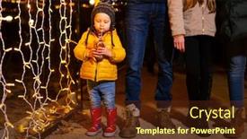  Presentation with food market - Slides with young-boy-holding-traditional-food background and a tawny brown colored foreground