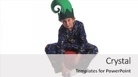  Presentation with elf - Slide set having young boy in an elf background and a  colored foreground