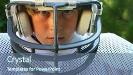  Presentation with football - Presentation theme enhanced with young boy in football uniform background and a  colored foreground