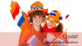  Presentation with supporting - Presentation theme consisting of young boy is supporting the dutch team background and a red colored foreground