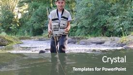  Presentation with fish river - Amazing theme having young boy learning to fly backdrop and a  colored foreground