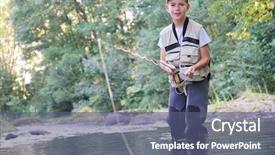  Presentation with fish river - PPT theme enhanced with young boy learning to fly background and a  colored foreground