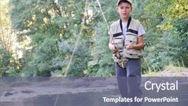  Presentation with fish river - Theme enhanced with young boy learning to fly background and a  colored foreground