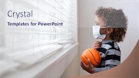  Presentation with seeking - Colorful presentation theme enhanced with young-boy-looking-out backdrop and a sky blue colored foreground