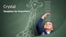  Presentation with height - PPT theme with young-boy-measuring-his-growth background and a dark gray colored foreground