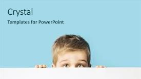  Presentation with baby congratulation boy blue - Beautiful slide deck featuring young boy on blue background backdrop and a  colored foreground