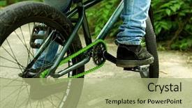  Presentation with bmx - Beautiful presentation theme featuring young boy on bmx bike backdrop and a mint green colored foreground
