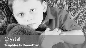  Presentation with retro - PPT theme with young-boy-on-retro-couch background and a gray colored foreground