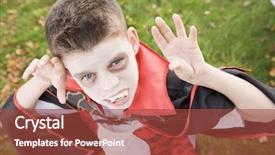  Presentation with vampire - Theme consisting of young boy outdoors wearing vampire background and a red colored foreground