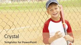  Presentation with baseball team - Slides consisting of young boy playing baseball background and a lemonade colored foreground