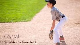  Presentation with base - Cool new slide deck with young-boy-playing-first-base backdrop and a lemonade colored foreground