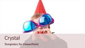  Presentation with birthday boy - Slide set featuring young boy plays with huge background and a lemonade colored foreground